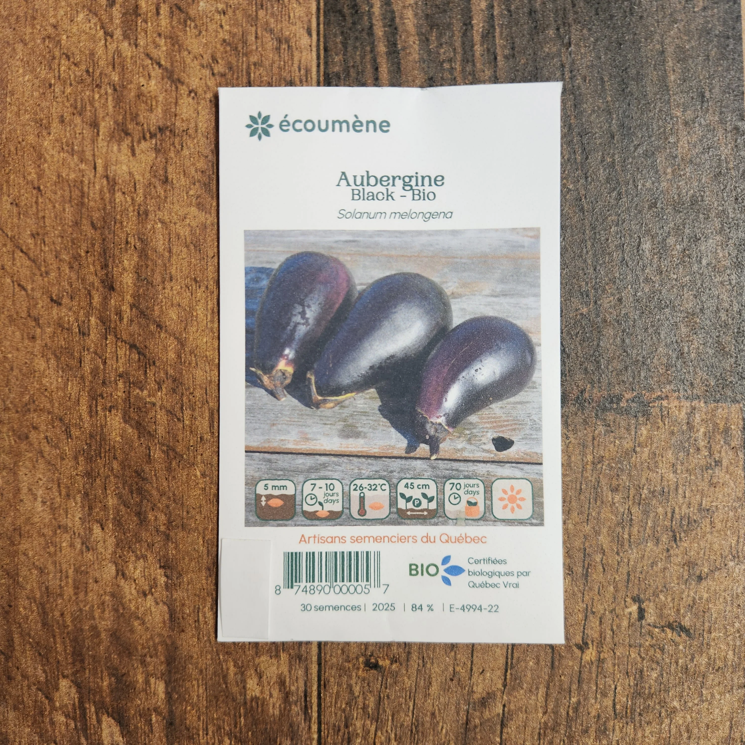 Aubergine 'Black' bio - Image 2