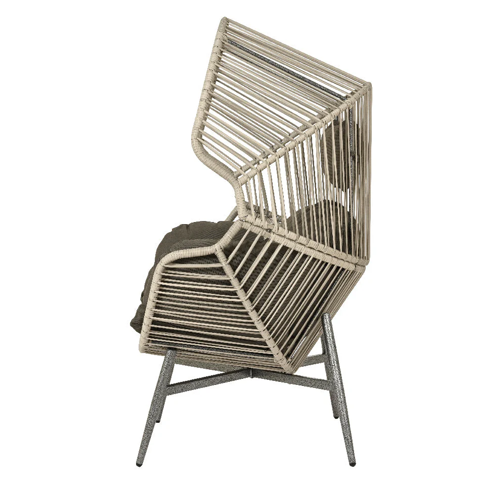 Chaise œuf en rotin gris – Collection Fermo - Image 2