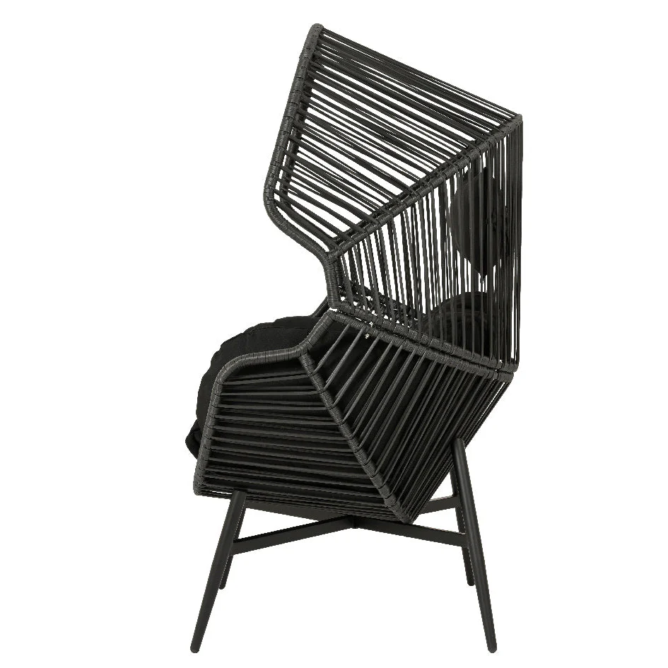 Chaise œuf en rotin noir – Collection Fermo - Image 2