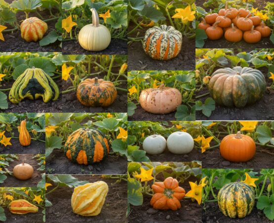 Mélange de récolte de citrouilles bio