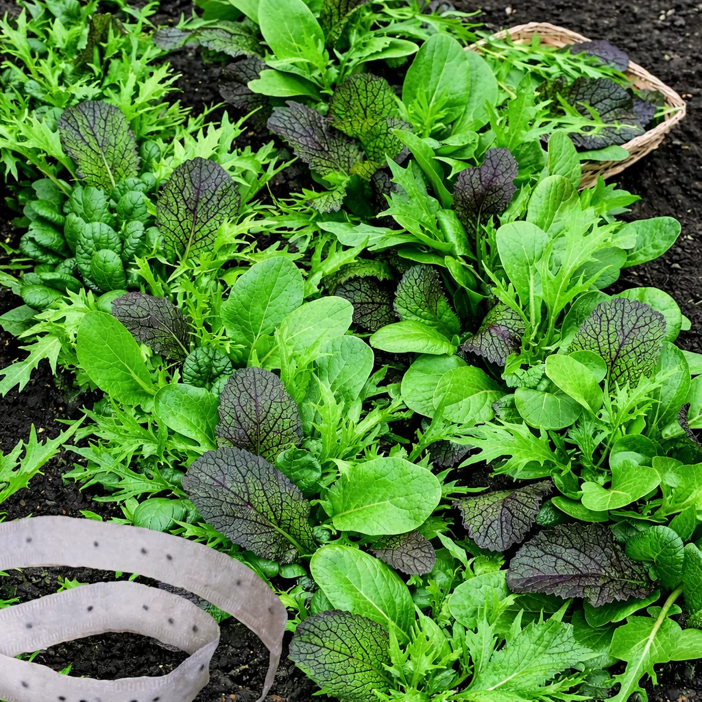 Laitue mesclun sur ruban